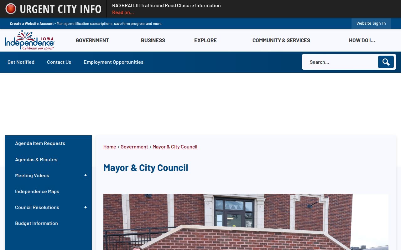 Independence police records and Police Department building