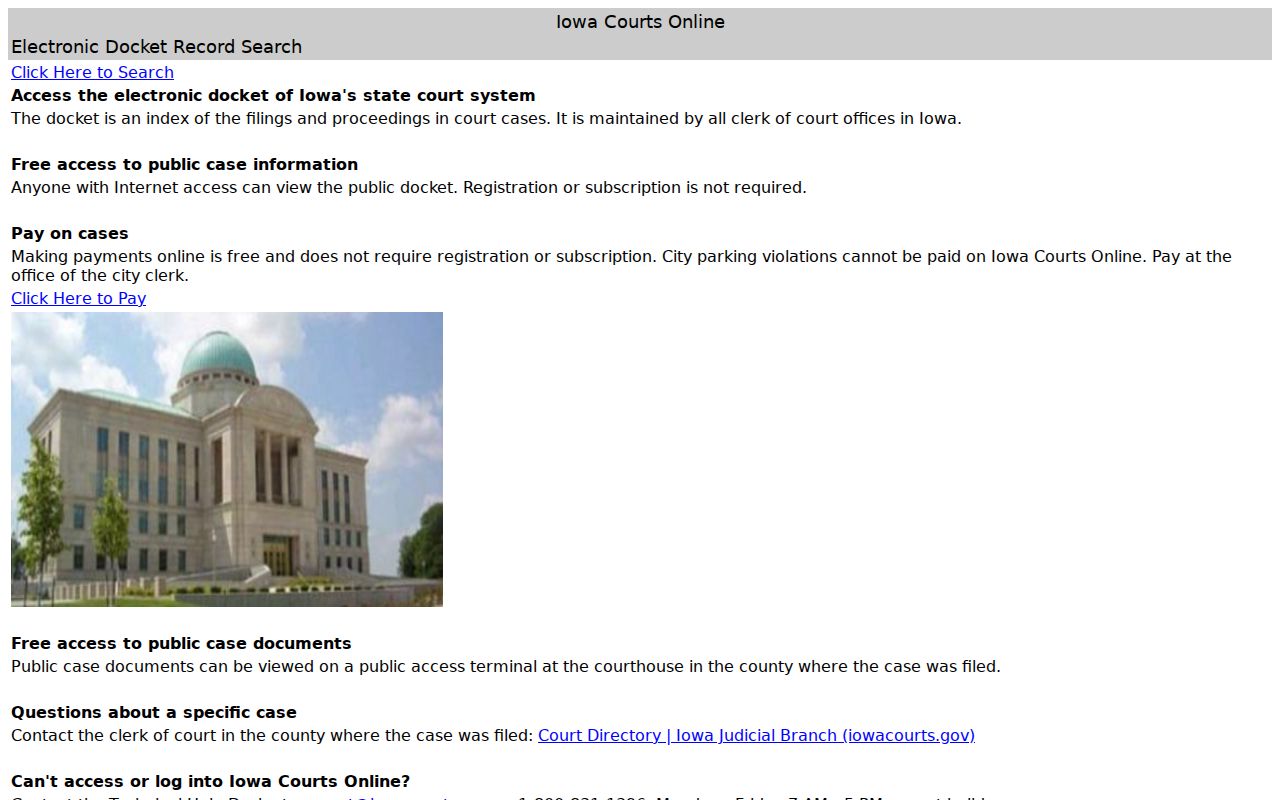 Buchanan County court case lookup on Iowa Courts Online
